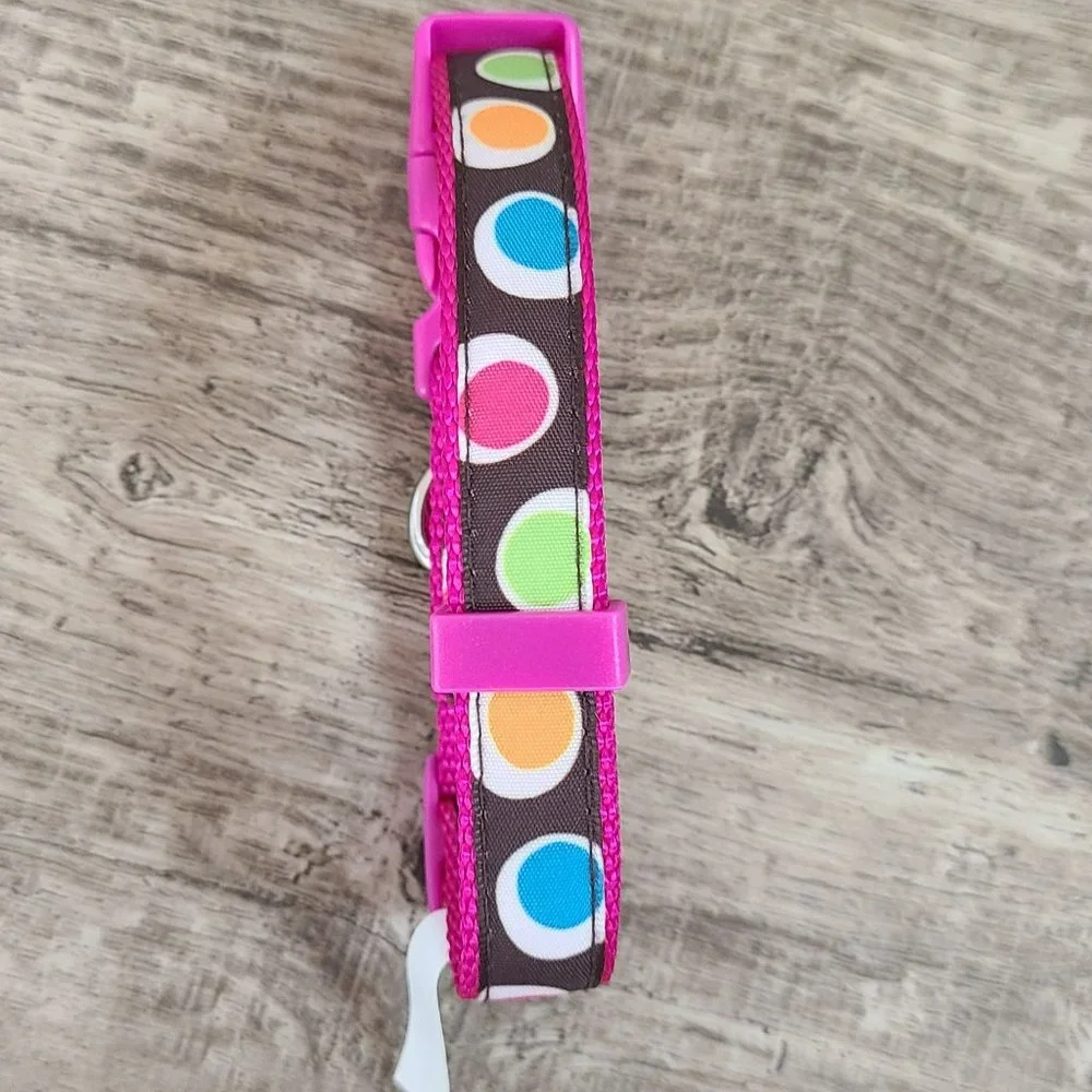 Top Paw Pink Groovy Dot Collar for Dogs - Size Small Neck 9-17" Adjustable - Picture 3 of 6